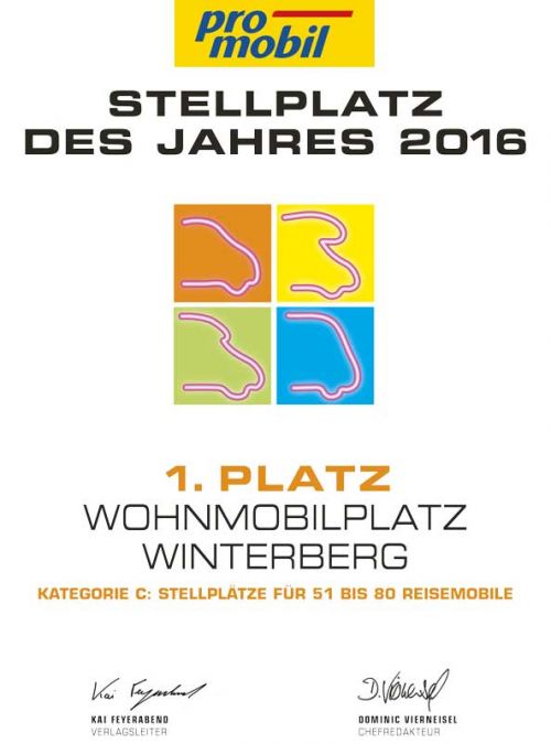Wohnmobilpark Winterberg - Stellplatz des jahres 2016